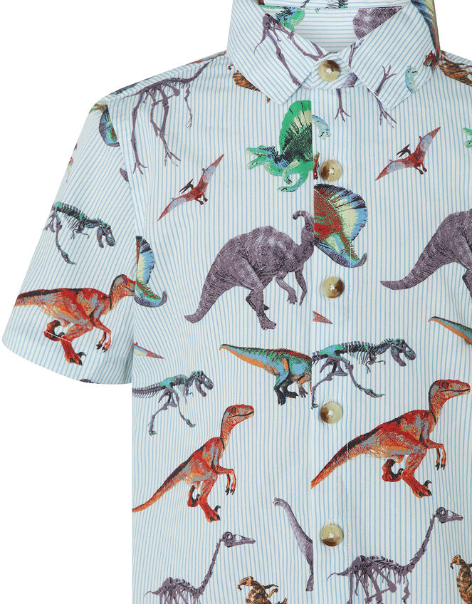 Mason Dinosaur Short-Sleeve Shirt, Blue (BLUE), large