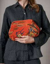 One Hundred Stars Dragon Print Velvet Pouch, , large