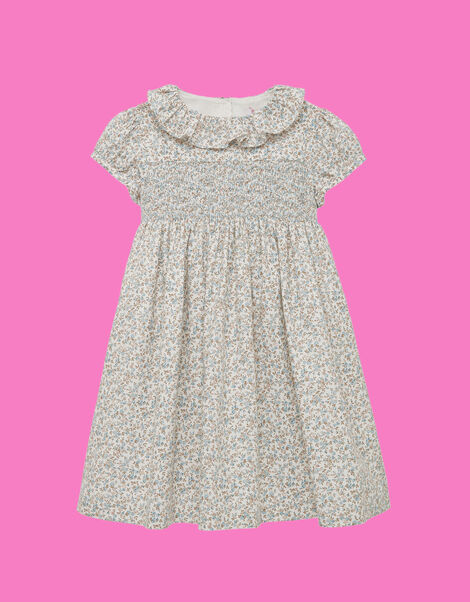 Trotters Emma Floral Smocked Dress Blue, Blue (BLUE), large