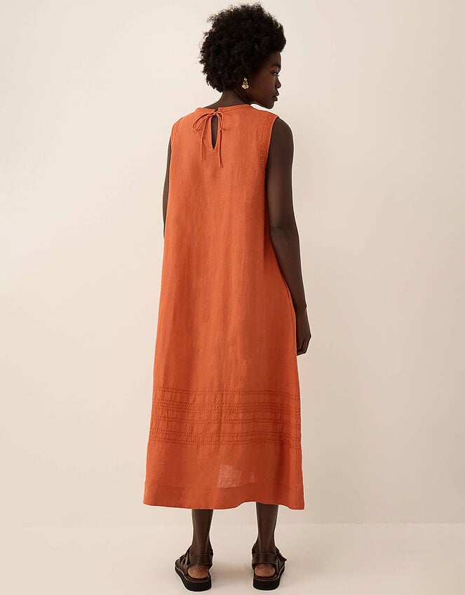 East Liza Sleeveless Linen Dress, Orange (ORANGE), large