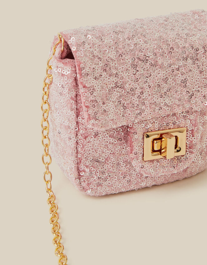Mini Sequin Embellished Twist Lock Bag, , large