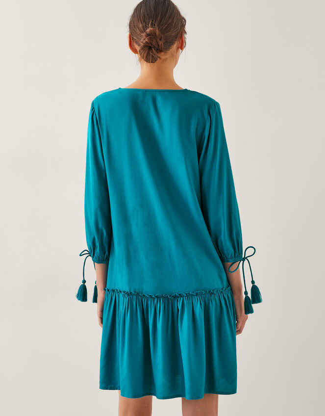 Tracy Floral Embellished Mini Kaftan, Teal (TEAL), large