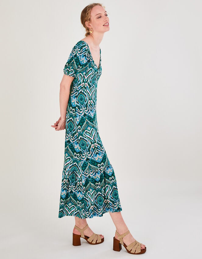 Tie Front Maxi Jersey Dress with LENZING™ ECOVERO™ , Teal (TEAL), large