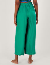 Plain Wide Leg Trim Trousers in LENZING™ ECOVERO™, Blue (TURQUOISE), large