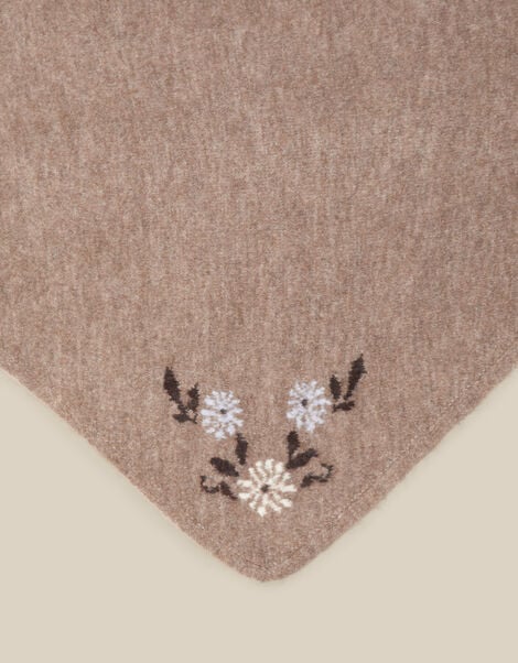 Flic Floral Embroidered Triangle Scarf, , large