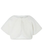 Faux Fur Shrug, Ivory (IVORY), large