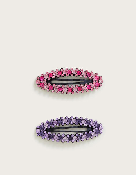 2-Pack Oval Diamante Hair Clips, , large