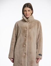 Rino & Pelle Nonna Faux Fur Teddy Coat, Camel (OATMEAL), large