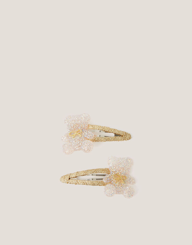 2-Pak Glitter Teddy Hair Clips, , large