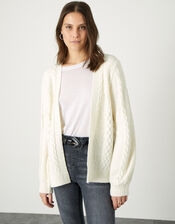 Cariad Cable Bobble Cardigan, Ivory (IVORY), large