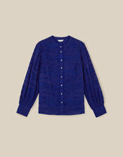 Jane Jacquard Blouse, Blue (COBALT), large