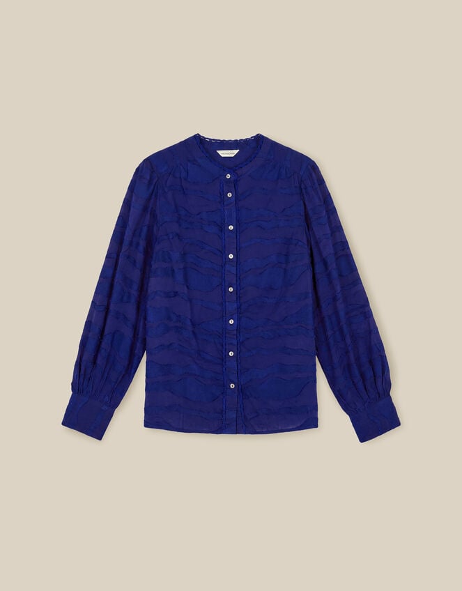 Jane Jacquard Blouse, Blue (COBALT), large