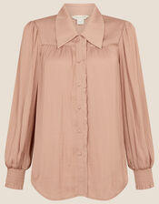 Poppy Satin Blouse, Nude (NUDE), large