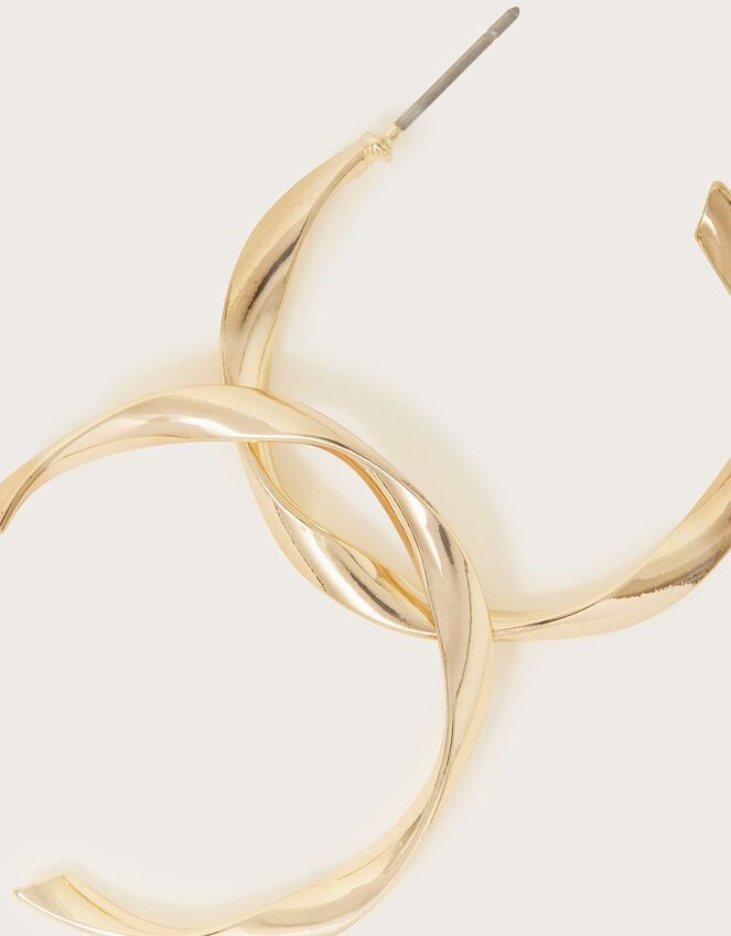Twisted Hoop Earrings, , large