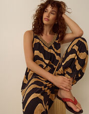 Zahara Sleeveless Print Jumpsuit, Black (BLACK), large