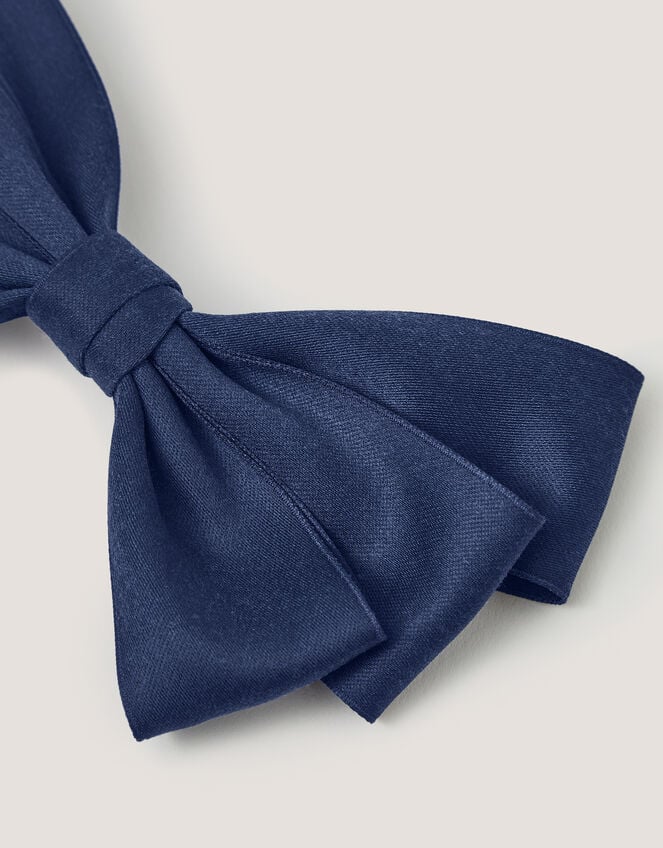 School Bow Hair Clip, Blue (NAVY), large