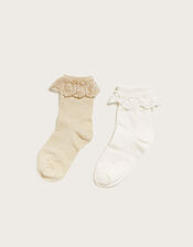 Lace Trim Sock Twinset, Gold (GOLD), large