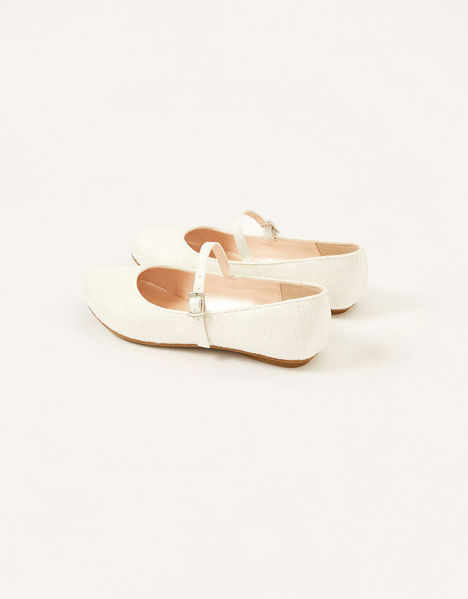 Sequin Ballerina Flats, Ivory (IVORY), large