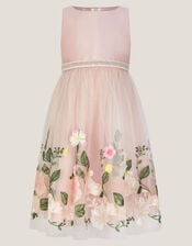 Olene Floral Embroidered Tulle Dress, Pink (PALE PINK), large