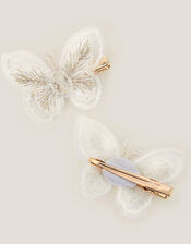 2-Pack Embroidered Butterfly Hair Clips, , large