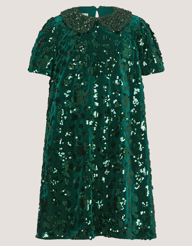 Esmeralda Sequin Collar Party Dress, Green (GREEN), large