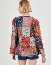 Print Patchwork Jersey Jacket, Multi (MULTI), large