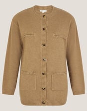 Bella Braid Pocket Cardigan, Camel (CAMEL), large