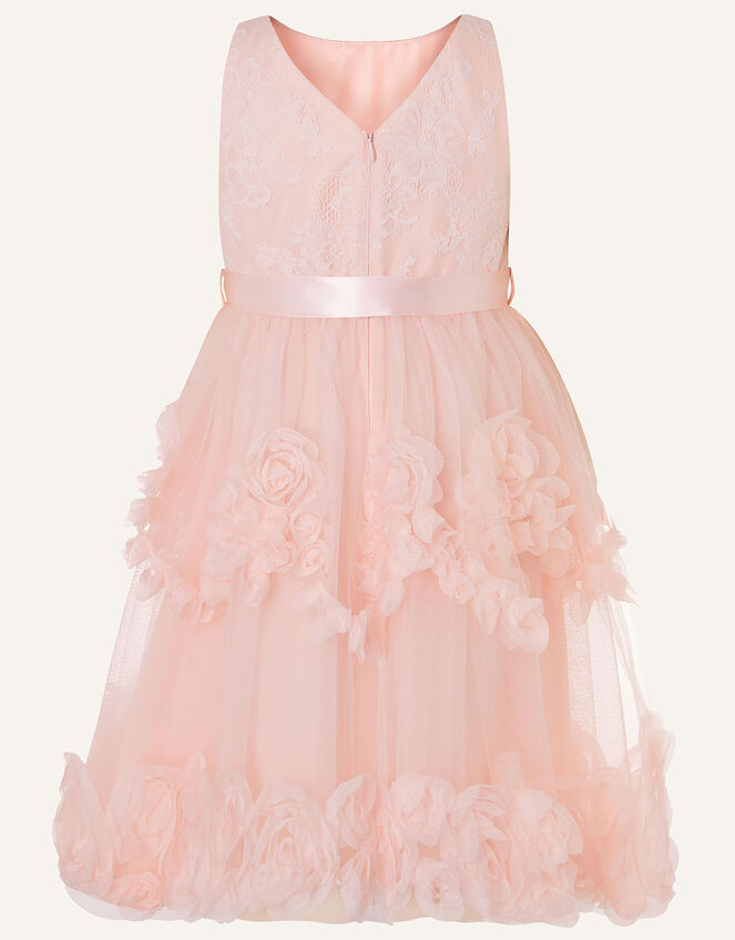 Rosette Lace Dress, Pink (PALE PINK), large