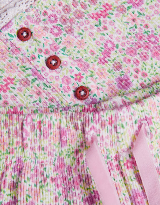 Floral Jersey Short Pyjamas Set, Cream (CREAM), large