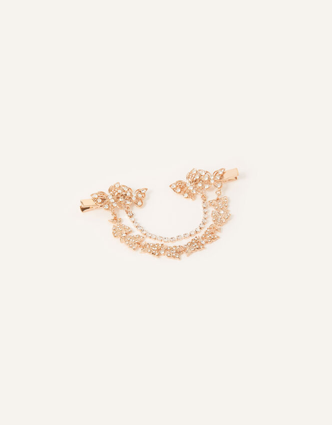 Butterfly Diamante Paired Hair Clips, , large