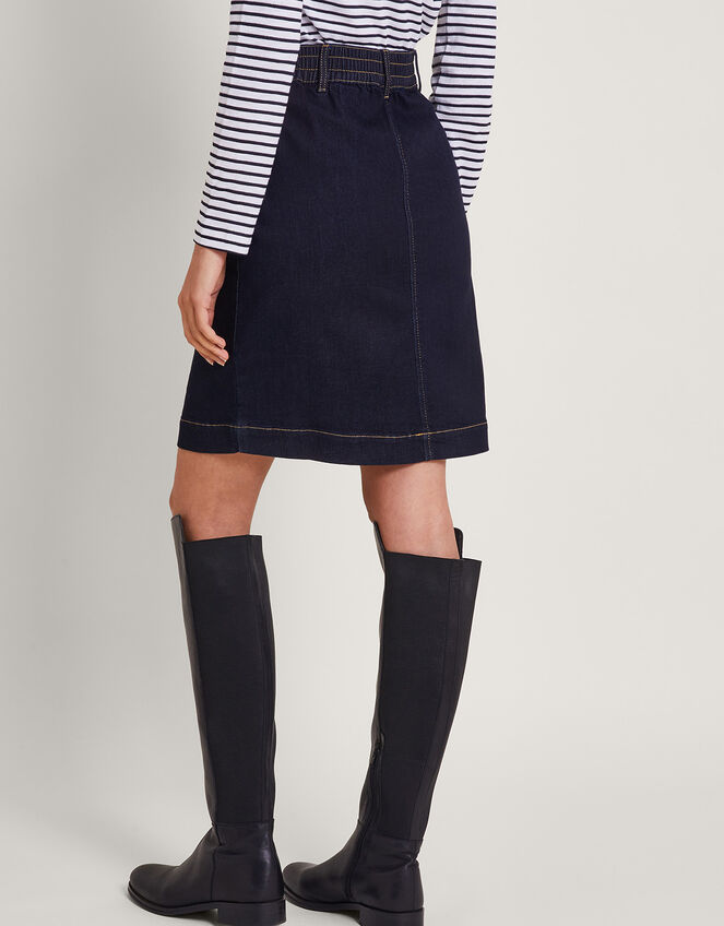 Rosa Button Denim Skirt, Blue (INDIGO), large