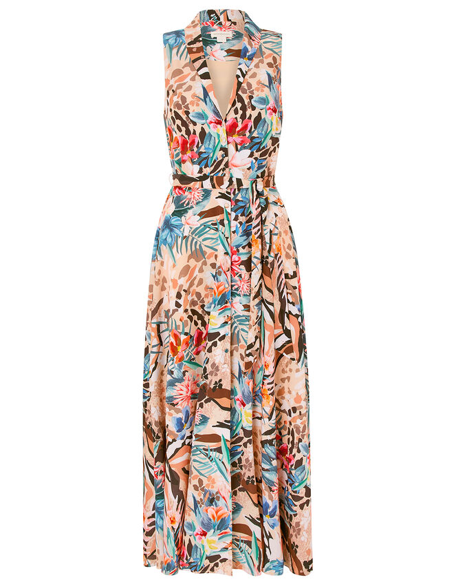 Chica Animal Print Midi Dress, Camel (CAMEL), large