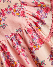 Floral Lace Trim Frill Dress, Pink (PINK), large