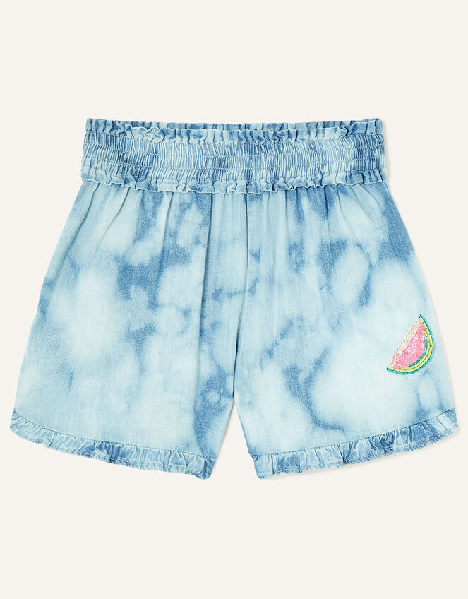 Tie Dye Pull On Shorts, Blue (BLUE), large