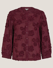 Blair Floral Appliqué Blouse, Red (CHERRY), large