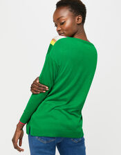 Lena Lightning Bolt Jumper, Green (GREEN), large