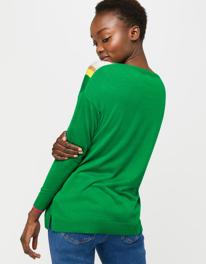 Lena Lightning Bolt Jumper, Green (GREEN), large