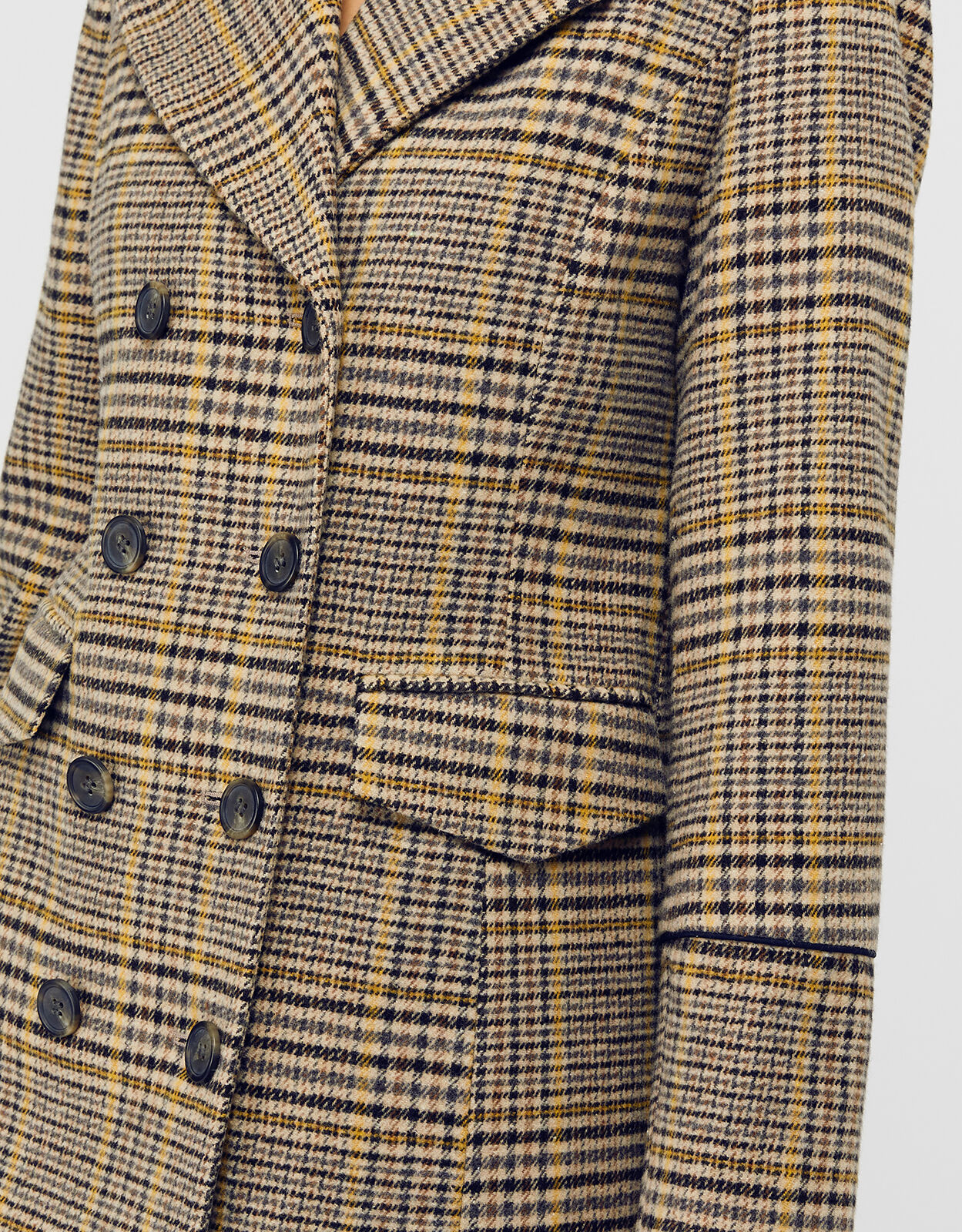 Anika Check Maxi Coat Yellow Women s Coats Monsoon Global