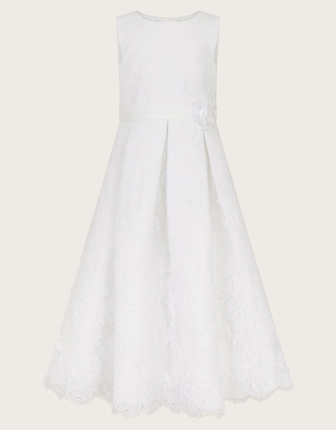 Lola Lace Communion Dress, White (WHITE), large