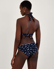 Batik Print Scallop Bikini Bottoms, Blue (NAVY), large