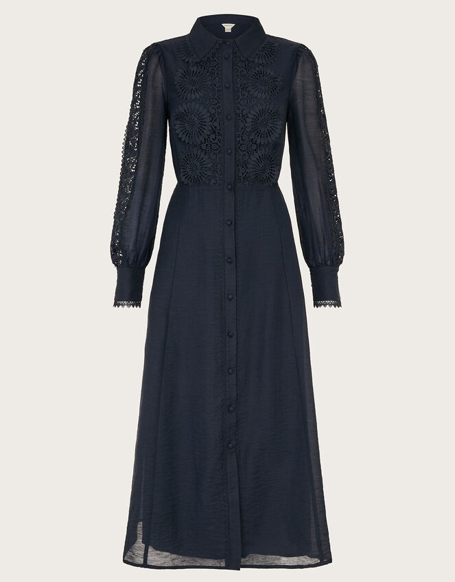 Abi Lace Shirt Dress Blue | Evening Dresses | Monsoon US.
