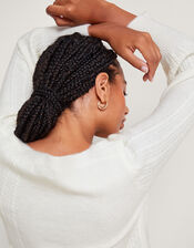 Supersoft Patch Stitch Tunic Jumper with Recycled Polyester, Ivory (IVORY), large