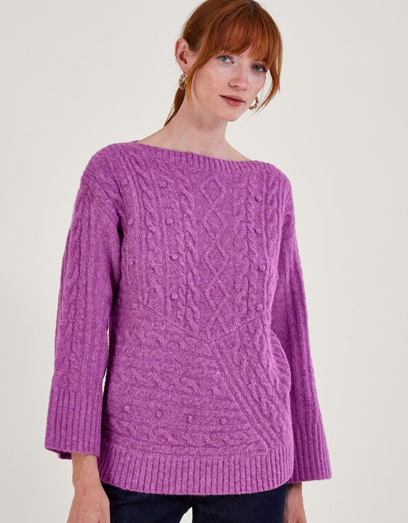 Satu Stitch Sweater, Purple (LILAC), large