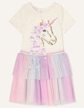 Unicorn Flower Disco Dress, Ivory (IVORY), large