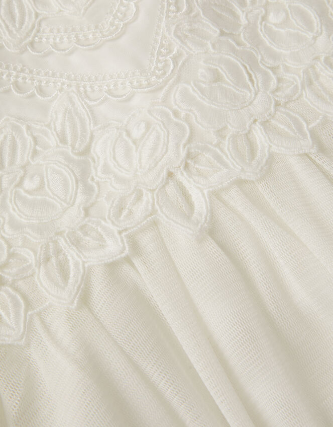 Baby Floella Floral Lace Dress, Ivory (IVORY), large