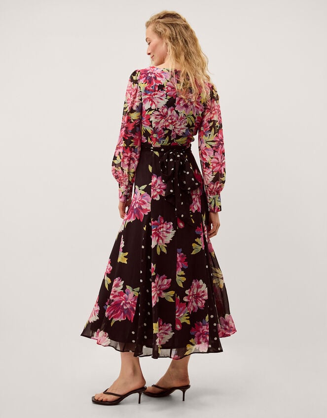 Kiri Floral Print Maxi Dress, Black (BLACK), large