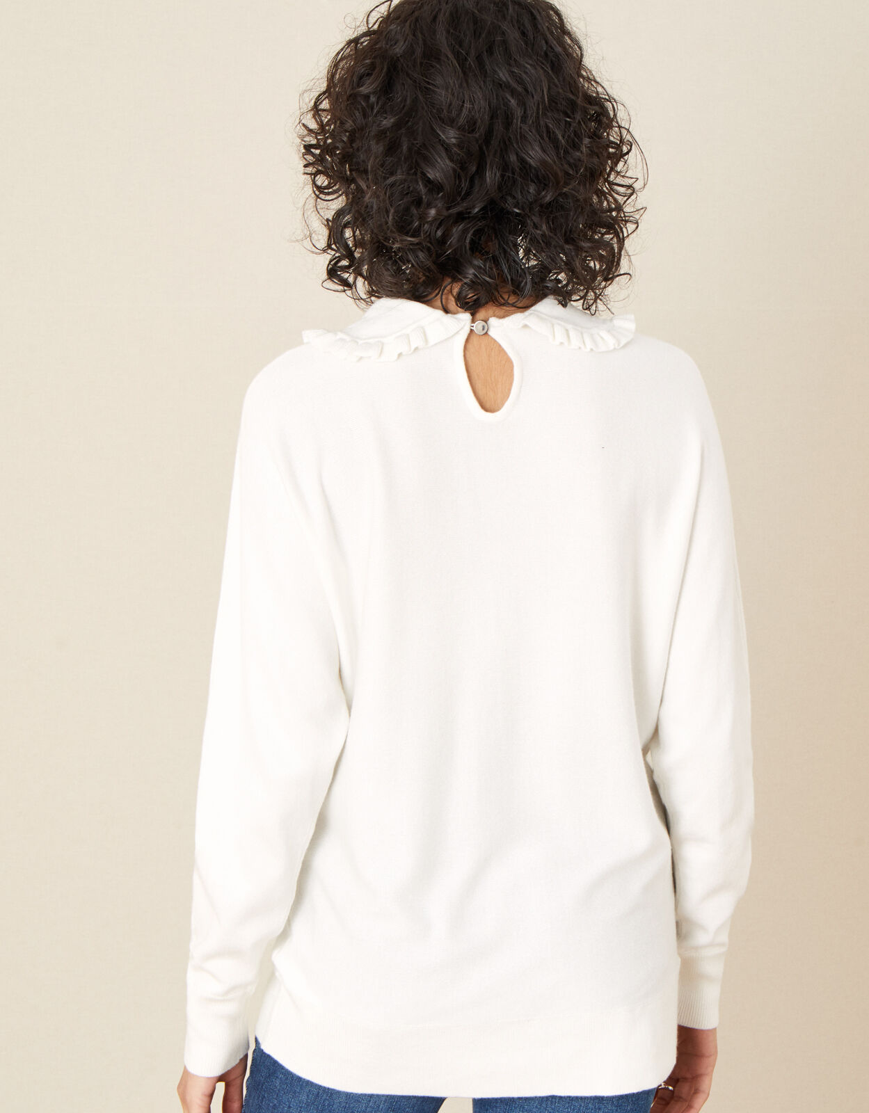 Ruffle shirt jumper hotsell