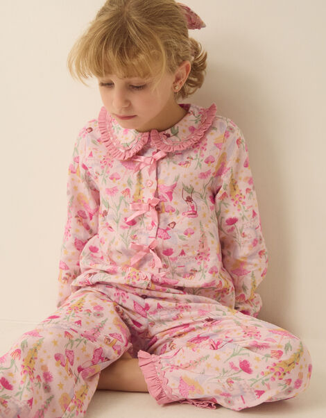 Fairy Garden Long Pyjamas & Scrunchie Set, Pink (PINK), large