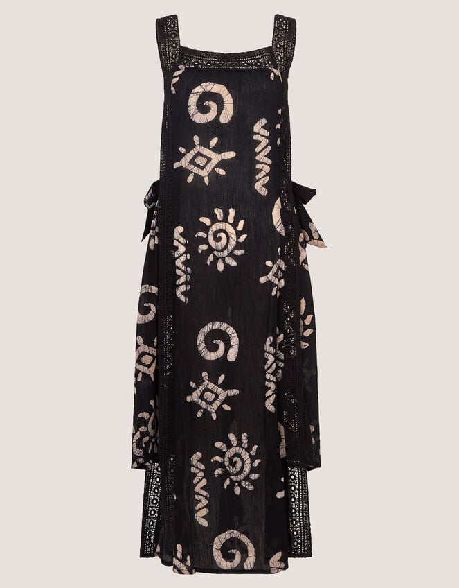 Mafalda Sun Print Lace Midi Dress, Black (BLACK), large