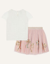 Disco Bow Skirt and Top Set, Pink (PINK), large